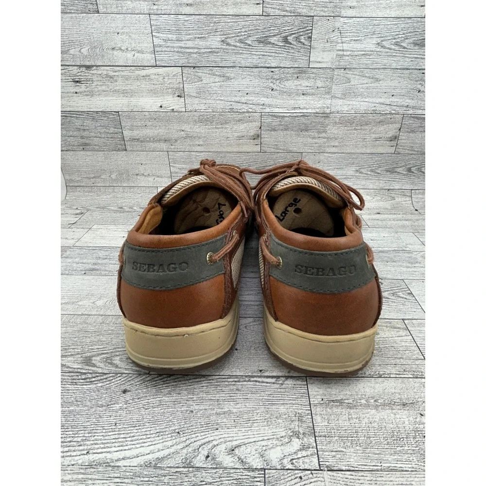 Sebago Clovehitch II Amber Gold Leather Boat Shoes Men Sz 13W Wide Deck Shoe